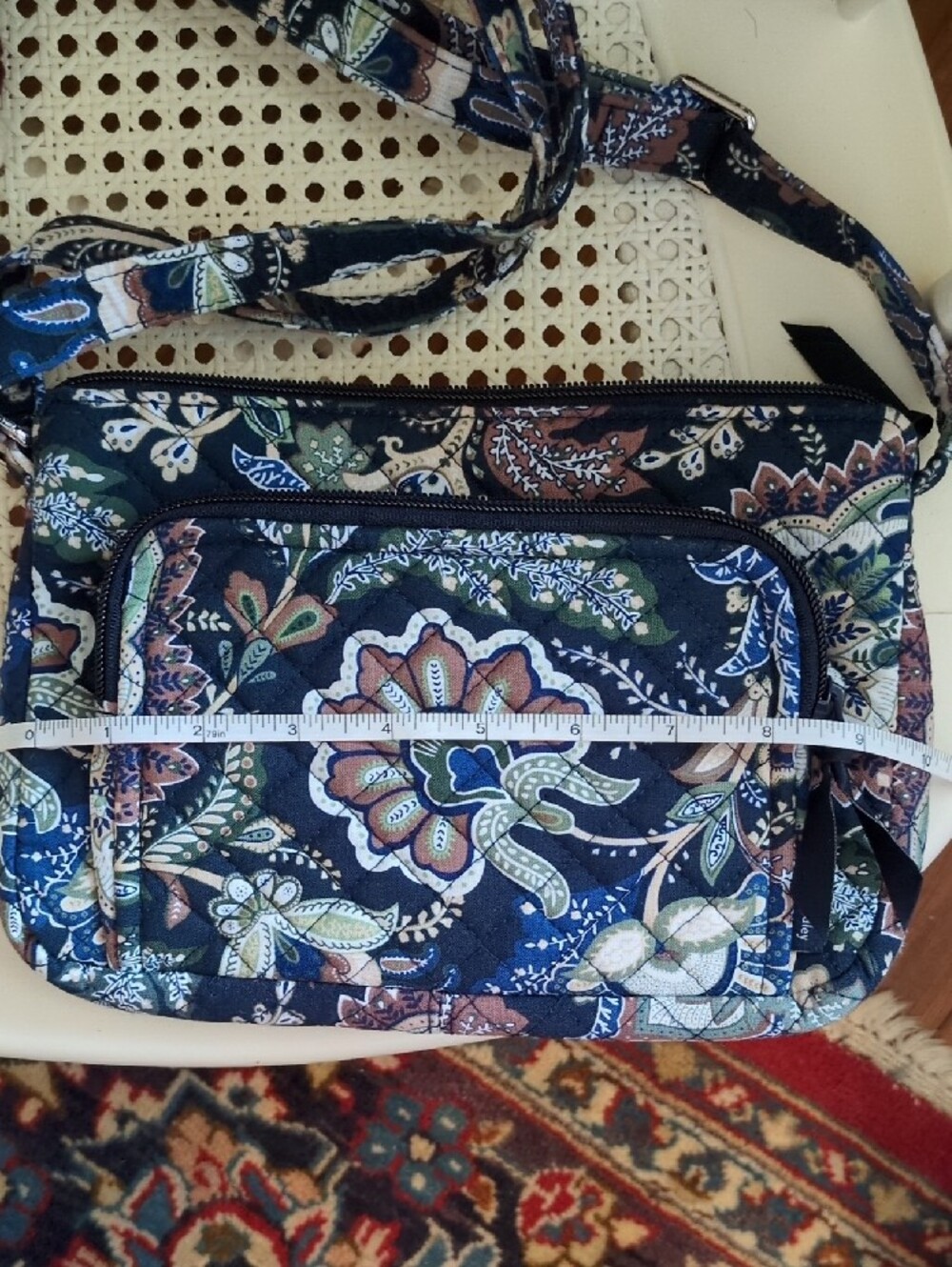 Vera Bradley Teal and Blue Paisley Crossbody Bag - Picture 6 of 7